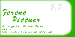 ferenc pittner business card